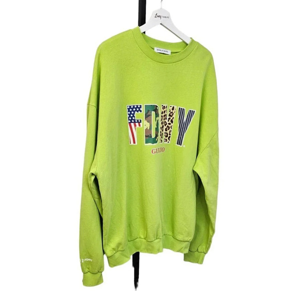 Danielle Guizio  x FDNY Sweatshirt Green Size XXL - Picture 3 of 10